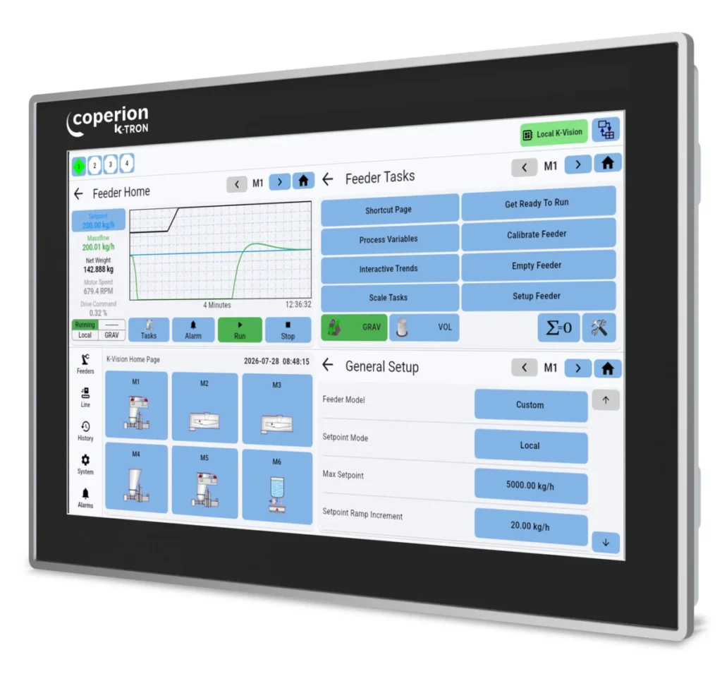 Coperion K-Tron K-Vision-III besleme hattı kontrol ekranı